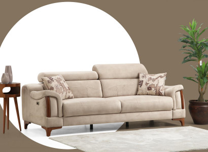 Three-seater sofa couch living room designer furniture modern upholstery textile